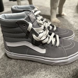 Gray High Top Vans Size 8.